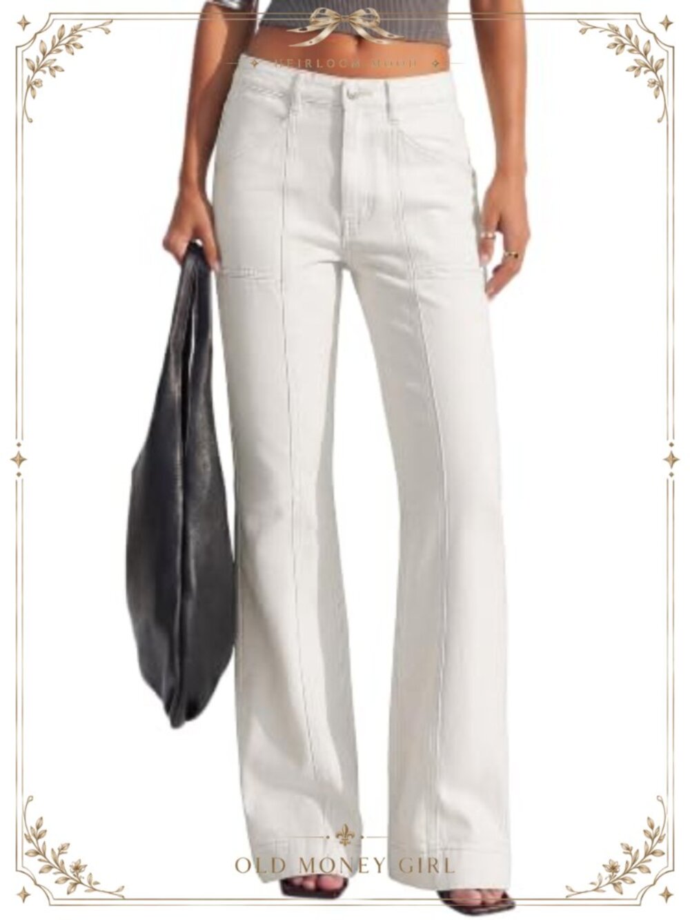 High Waisted Straight Leg Stretchy Vintage-Washed Denim Jeans Women